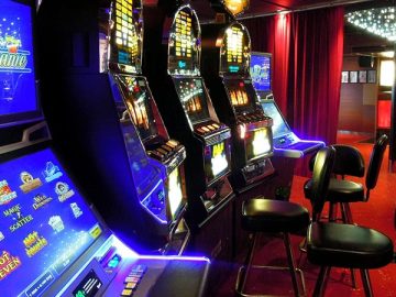 several slot machines inside a casino